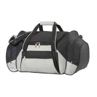 Cestovná taška, čierna a sivá